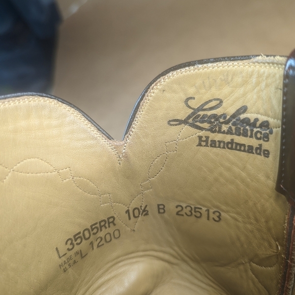 Lucchese Classics men's size 10.5B black cherry leather classic Western cowboy b - Picture 12 of 12